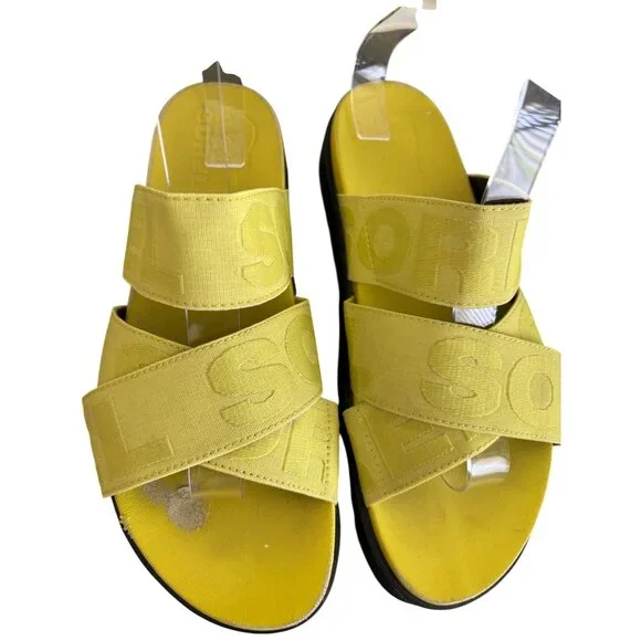 Sorel Womens Roaming Sport Slide Sandals Yellow Bolt & Black Casual Wear - Picture 12 of 15